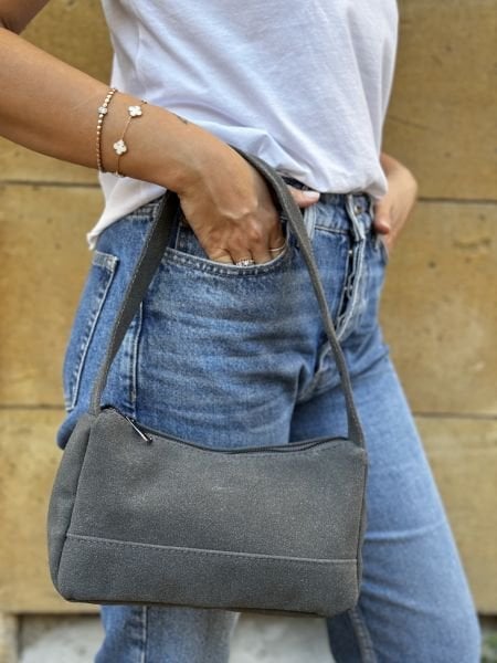 Prag Süet Baget Çanta Gri