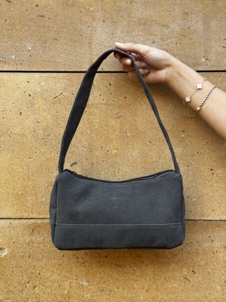 Prag Süet Baget Çanta Gri