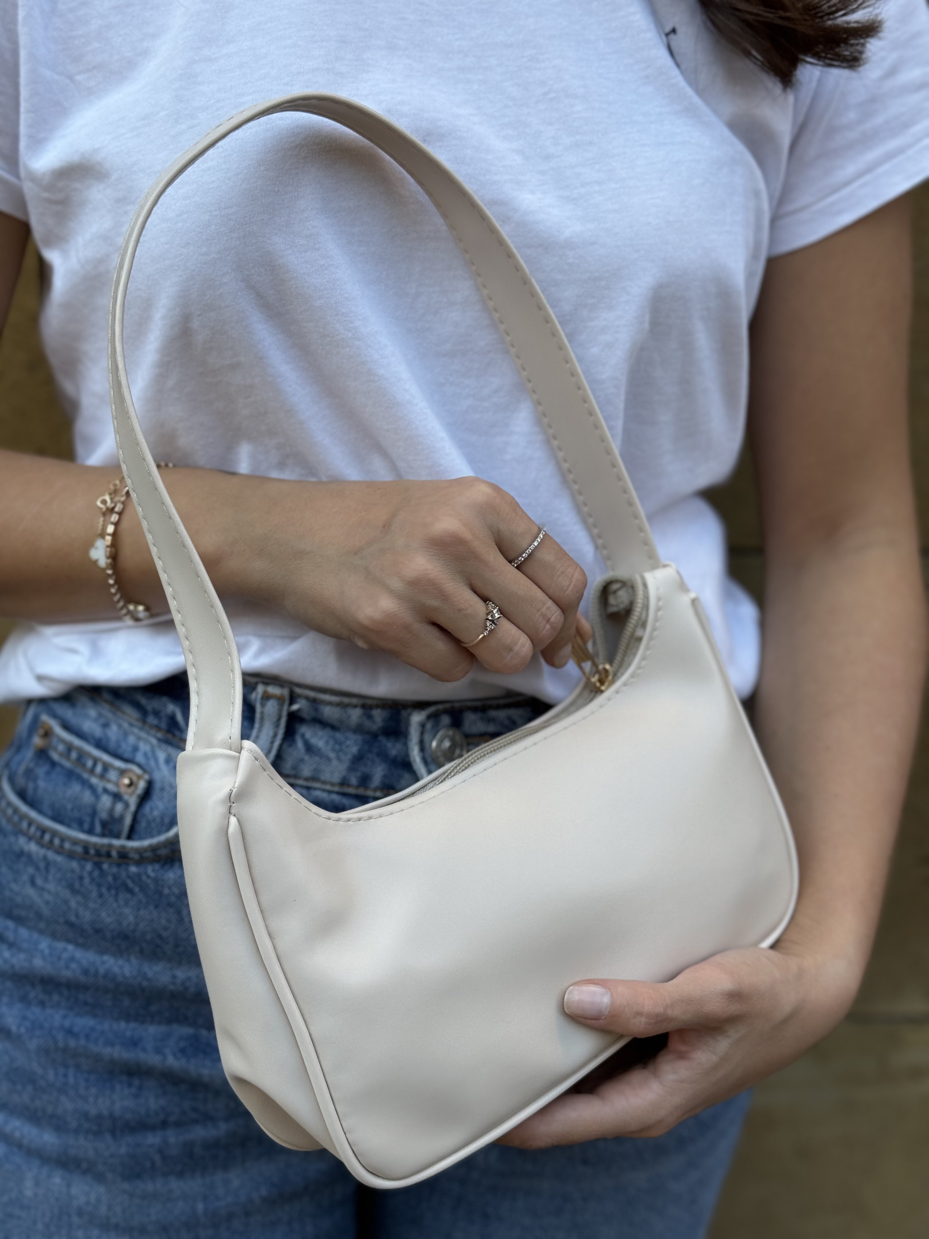 Lisbon Baget Çanta Krem