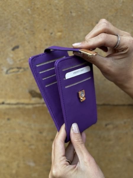 Colombo Kartlıklı Mor Cüzdan