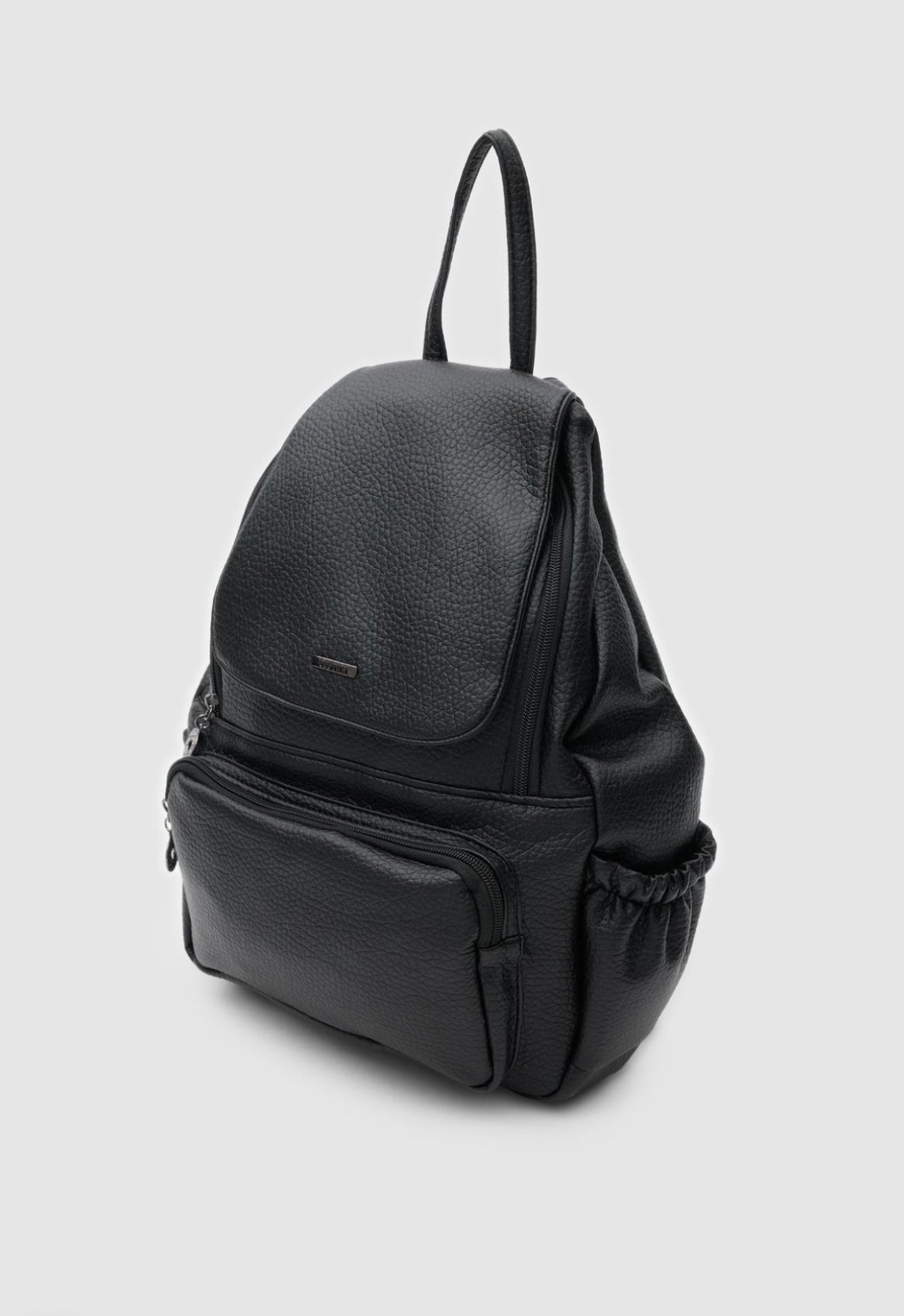 Dublin Yıkama Deri Siyah Sırt Çantası