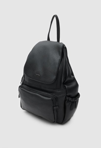 Dublin Yıkama Deri Siyah Sırt Çantası