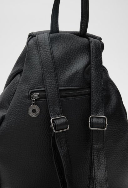 Dublin Yıkama Deri Siyah Sırt Çantası