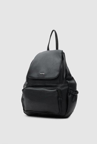 Dublin Yıkama Deri Siyah Sırt Çantası