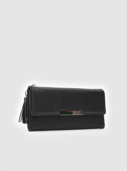 Püsküllü Portföy Siyah Cüzdan