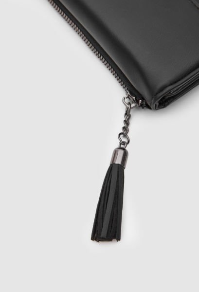 Püsküllü Portföy Siyah Cüzdan