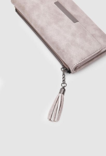 Püsküllü Portföy Bej Cüzdan