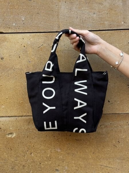 Organik Kanvas Kumaş Çapraz Çanta Siyah