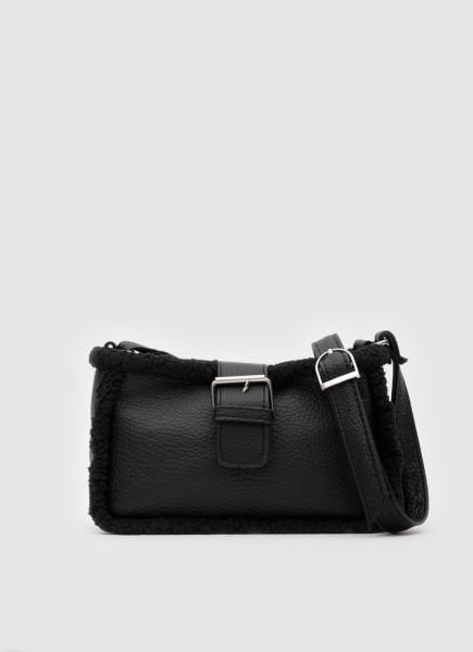 Kürklü Siyah Baget Çanta