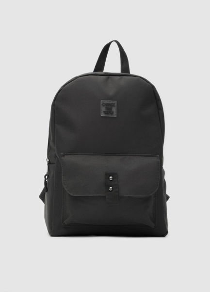 Kalemlikli Siyah Sırt Çantası