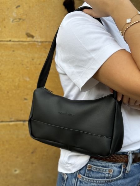 Prag Deri Baget Çanta Siyah