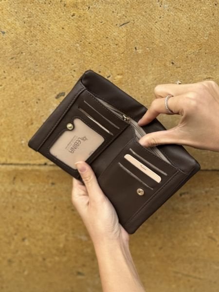 Yumuşak Deri Kadın Cüzdanı Acıkahve