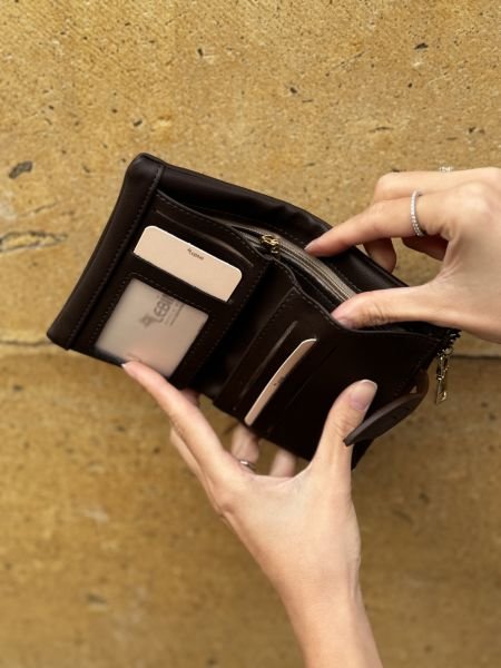 Yumuşak Deri Kadın Cüzdanı Acıkahve