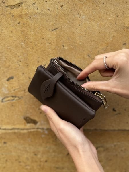 Yumuşak Deri Kadın Cüzdanı Acıkahve