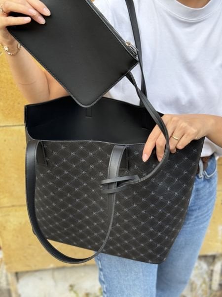 Bangui Cüzdanlı Siyah Omuz Çantası