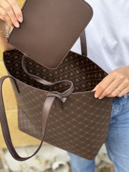 Bangui Cüzdanlı Acıkahve Omuz Çantası