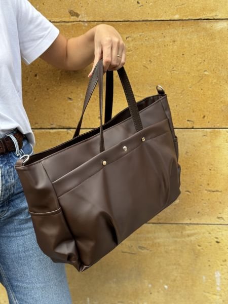 Büyük Su Geçirmez Acıkahve Omuz Çantası