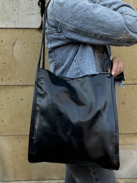 Suva Vintage Siyah Omuz Çantası