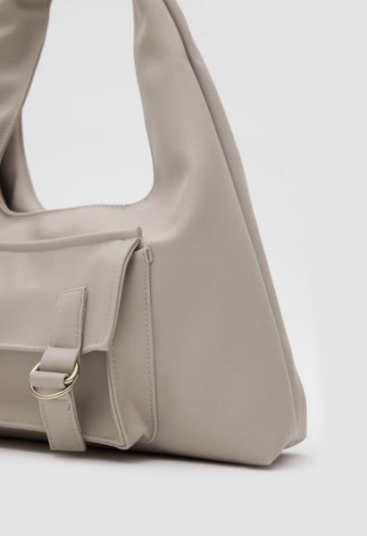 Salaş Deri Omuz Çantası Bej