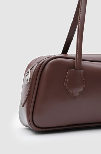 Basic Fındık Kabuğu Vintage Baget Çanta