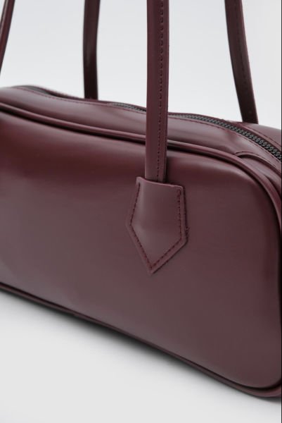 Basic Bordo Vintage Baget Çanta