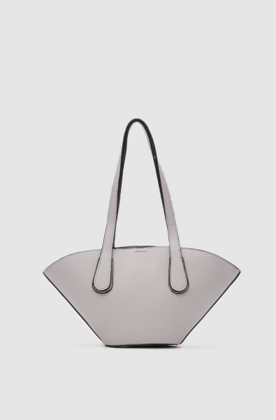 Yumuşak Deri Gri Omuz Çantası