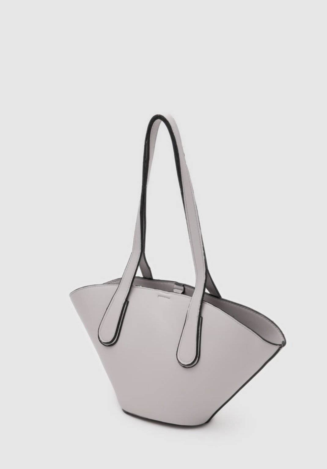 Yumuşak Deri Gri Omuz Çantası