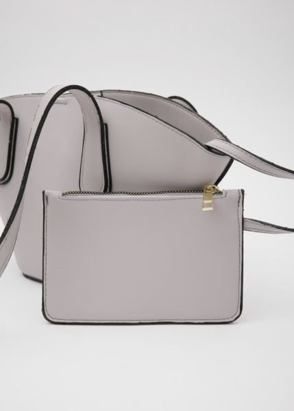 Yumuşak Deri Gri Omuz Çantası