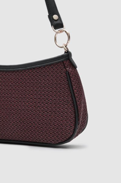 Hasır Görünümlü Bordo Baget Çanta