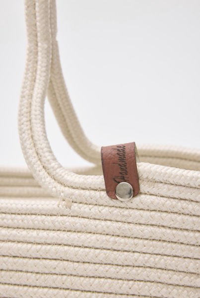 Cocos Krem Handmade Hasır Omuz Çantası