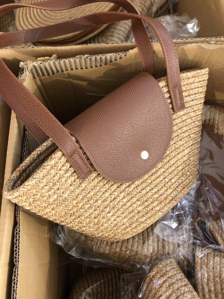 Zanzibar Vizon Handmade Hasır Omuz Çantası