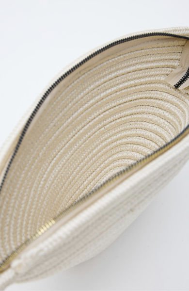 İbiza Krem Handmade Hasır Clutch Çanta