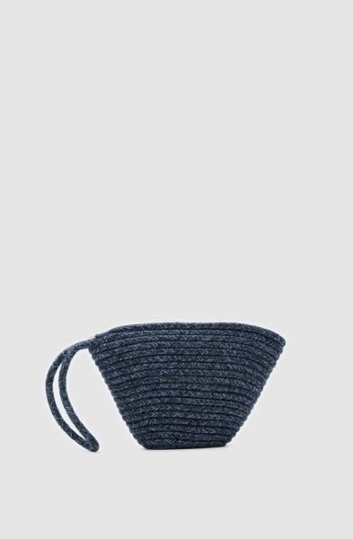 İbiza Mavi Handmade Hasır Clutch Çanta