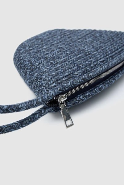 İbiza Mavi Handmade Hasır Clutch Çanta