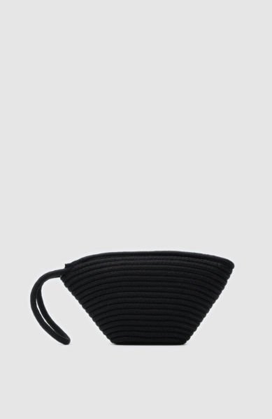 İbiza Siyah Handmade Hasır Clutch Çanta