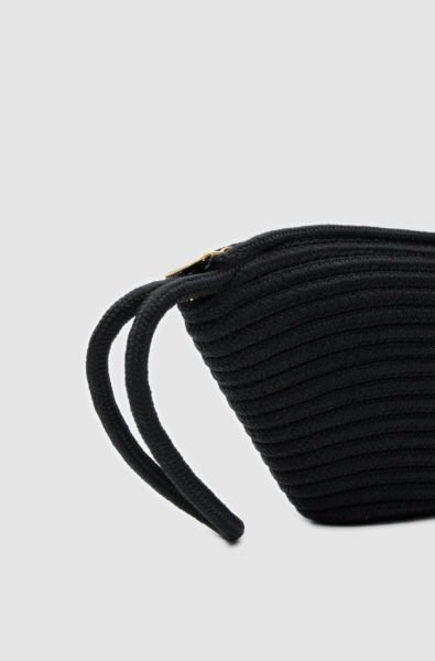 İbiza Siyah Handmade Hasır Clutch Çanta