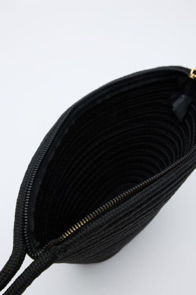 İbiza Siyah Handmade Hasır Clutch Çanta