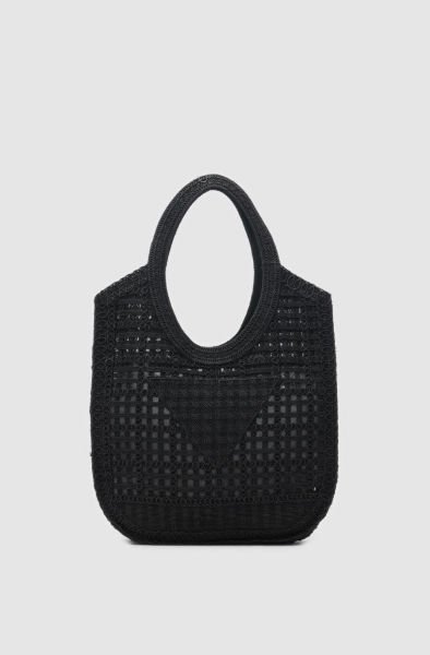 Santorini Siyah Handmade Makrome Tote Çanta