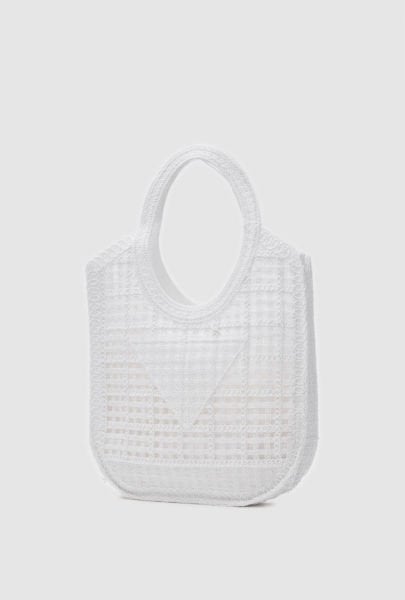 Santorini Beyaz Handmade Makrome Tote Çanta