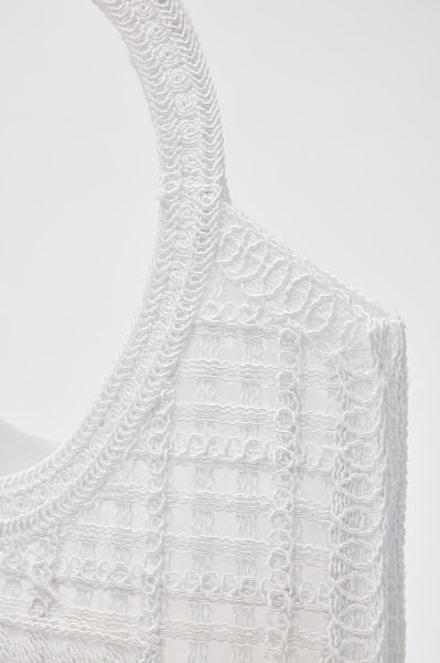 Santorini Beyaz Handmade Makrome Tote Çanta