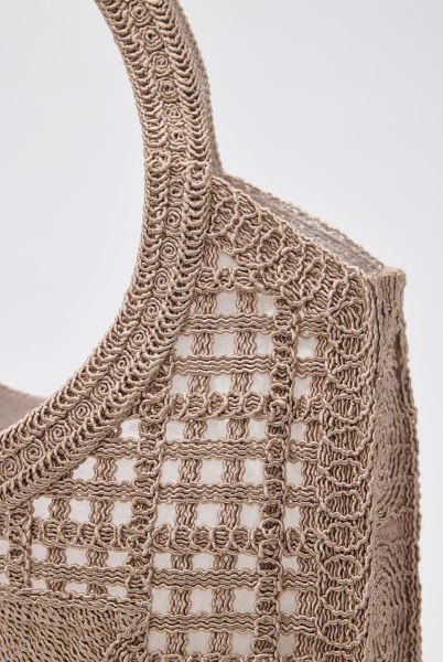 Santorini Vizon Handmade Makrome Tote Çanta
