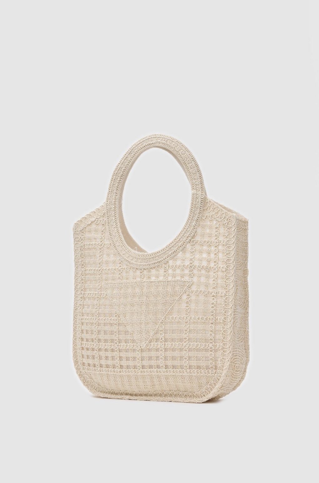 Santorini Krem Handmade Makrome Tote Çanta