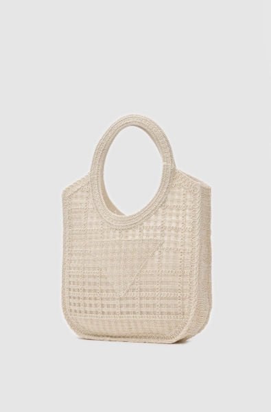 Santorini Krem Handmade Makrome Tote Çanta