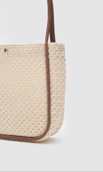 Mallorca Krem Handmade Midi Omuz Çantası