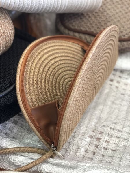 Phuket Vizon Handmade Hasır Clutch Çanta