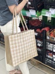 Hasır Çanta Pötikare