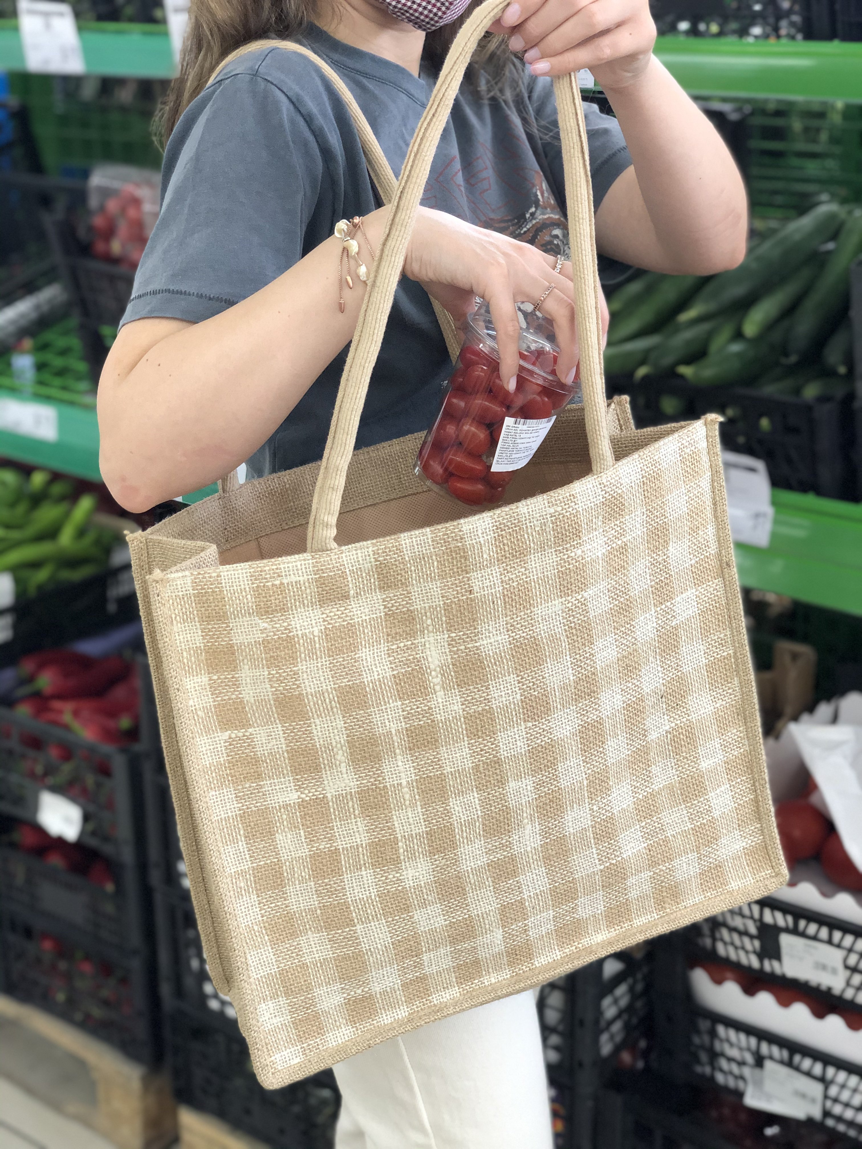 Hasır Çanta Pötikare