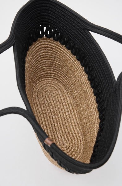 Cocos Siyah Handmade Hasır Omuz Çantası