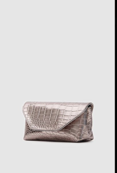 Rio Platin Clutch Ve Çapraz Çanta