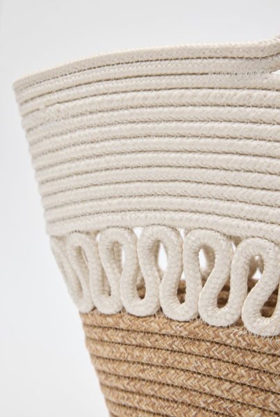 Cocos Krem Handmade Hasır Omuz Çantası